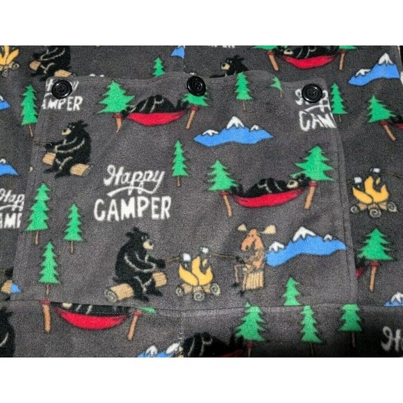 Lazy One Happy Camper Footy Pajamas Zip Up Men's Size Medium w/ Back Rear Flap - Picture 7 of 12